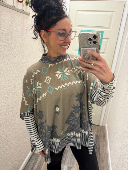 Pamela Poncho Tunic Top