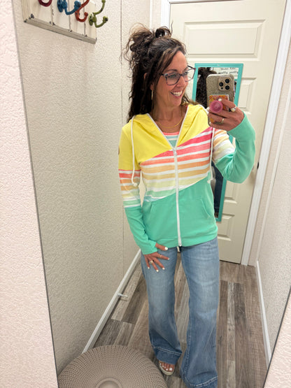 Colorblock Fullzip - Rainbow Stripes