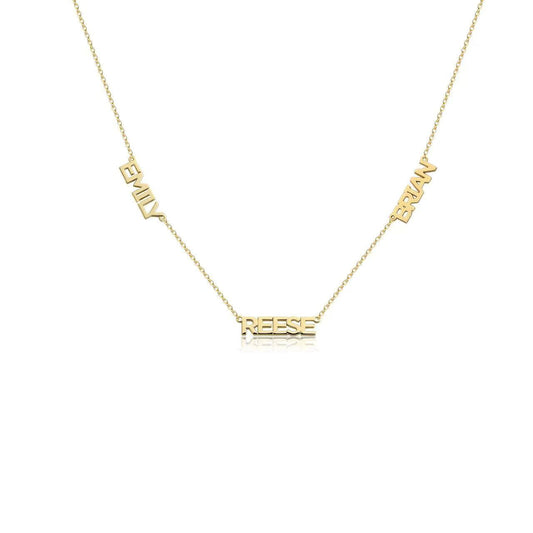 Custom Cherish Multiple Name Necklace - Water Resistant