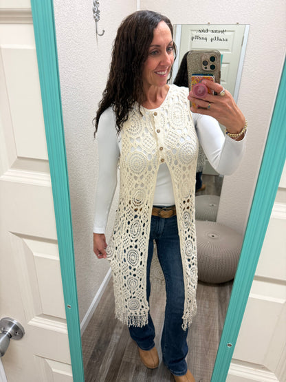 Nashville CROCHET VEST WITH BUTTONS