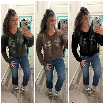 Nicki Crochet Sweater Cardigan
