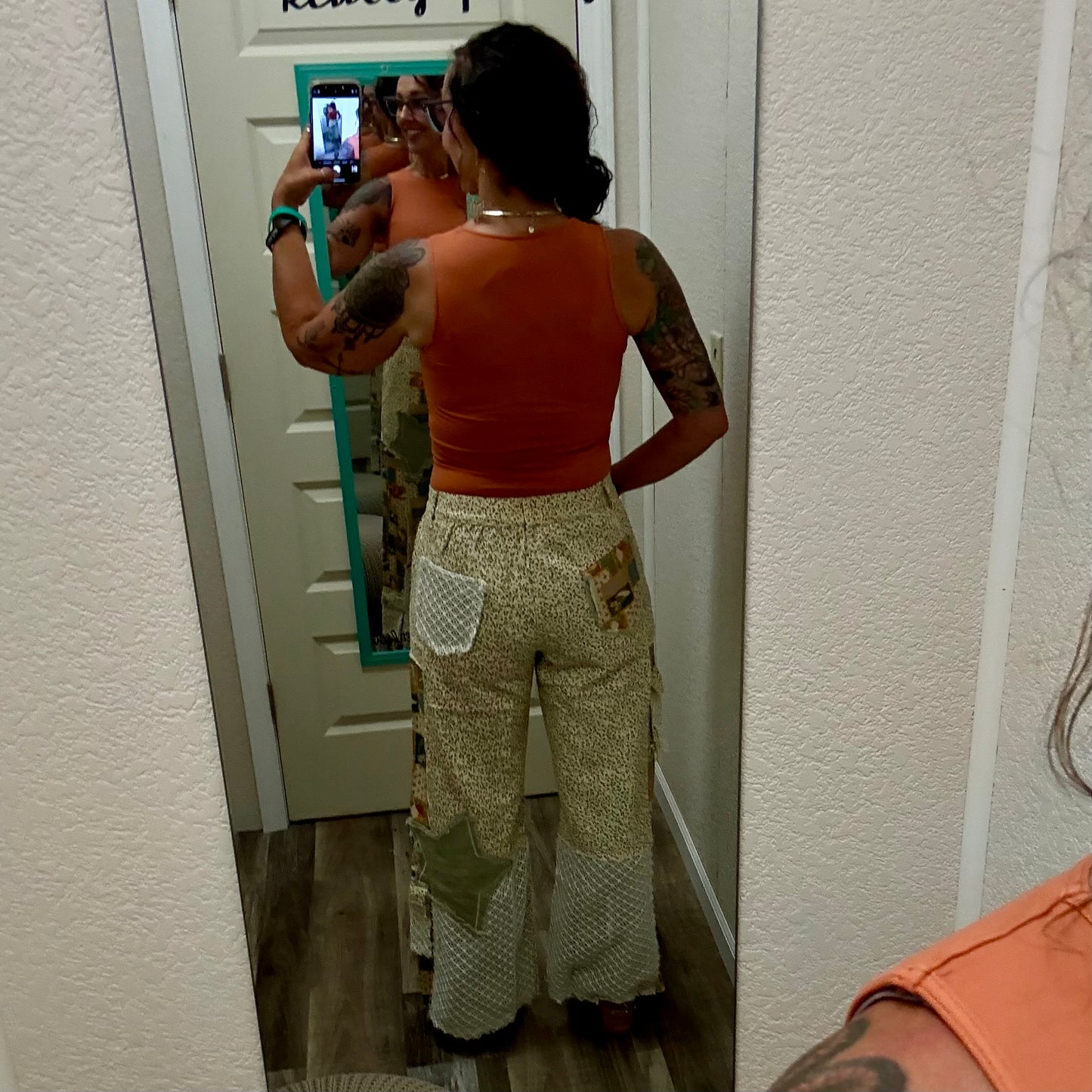 StarFlower Patchwork Wide Leg Pants