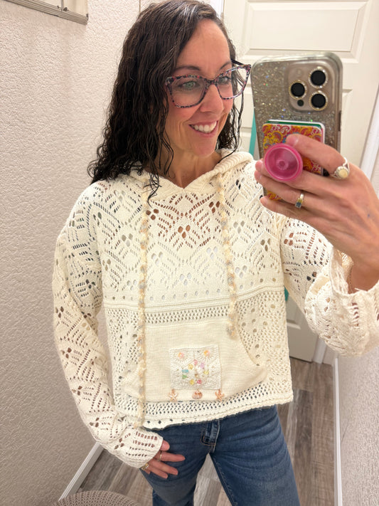 SeaShells Loose Knit Hoodie