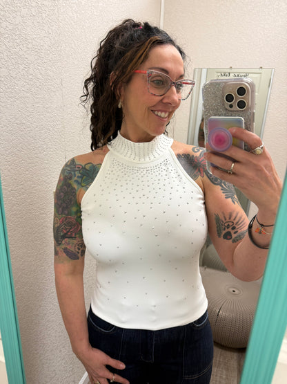 Melinda Bling Halter Tank Tops literally