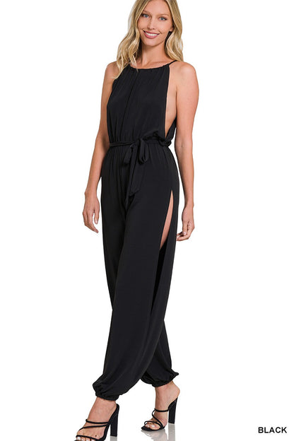 Lilly - Halter Neck Split Side Jumpsuit