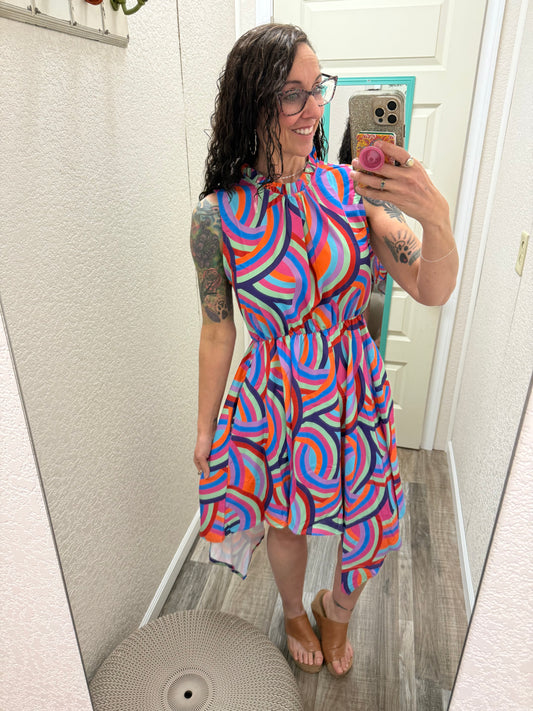 Happi Mock Neck Sleeveless Dress