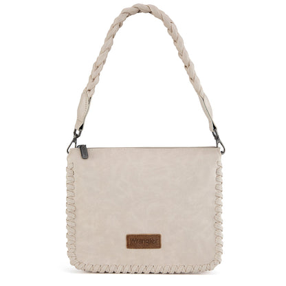 Tan Wrangler Braided Strap Hobo/Crossbody Bag
