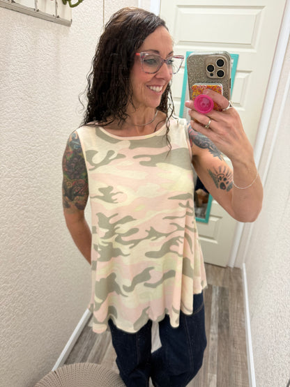 Pink Camo Faye Tank Top