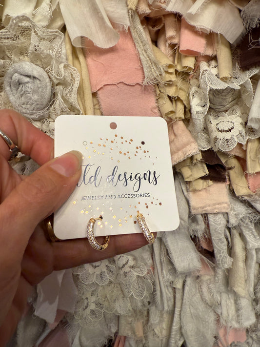 Shimmering Huggies - Gold Plated Earrings