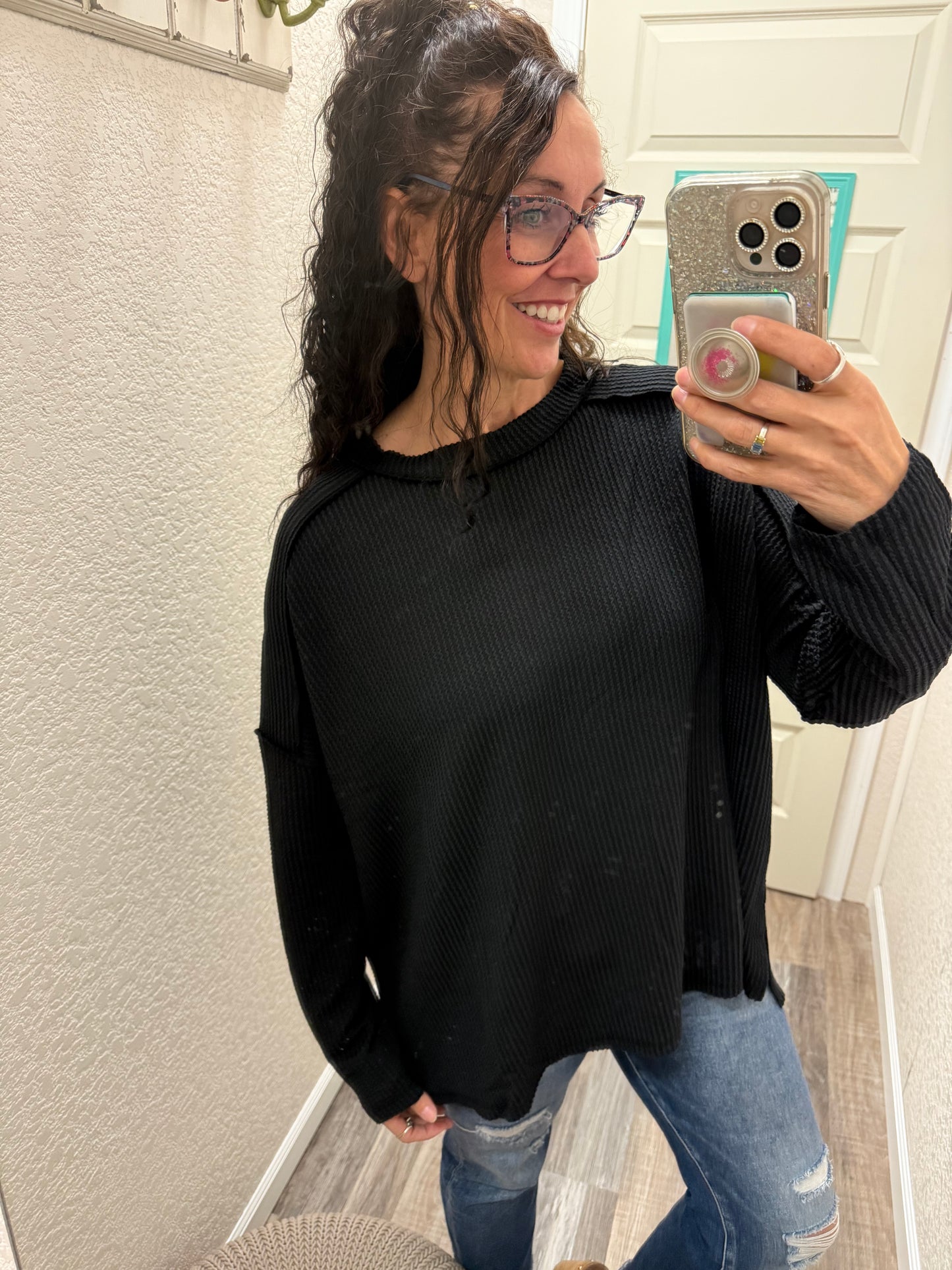 Alyssa Ribbed Long Sleeve Top