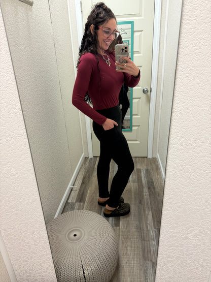 Fleece Black Betty Full Length Leggings with Pockets