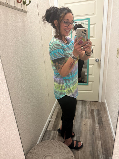 Summer Stripes Short Sleeve Top