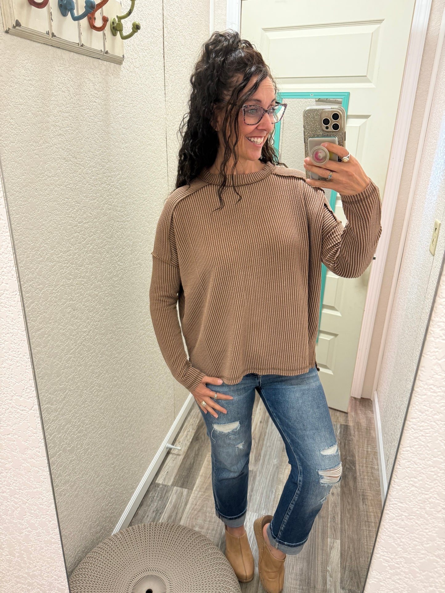 Alyssa Ribbed Long Sleeve Top