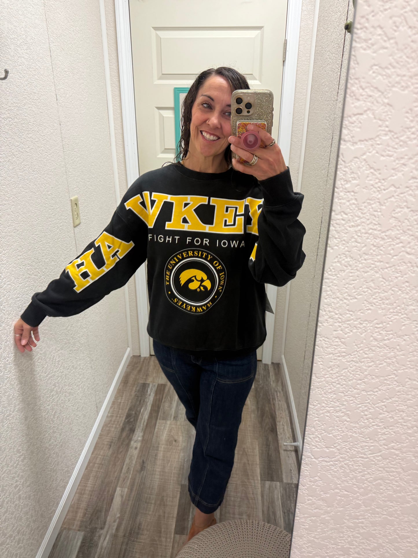 Iowa Hawkeyes Split Sleeve Crew
