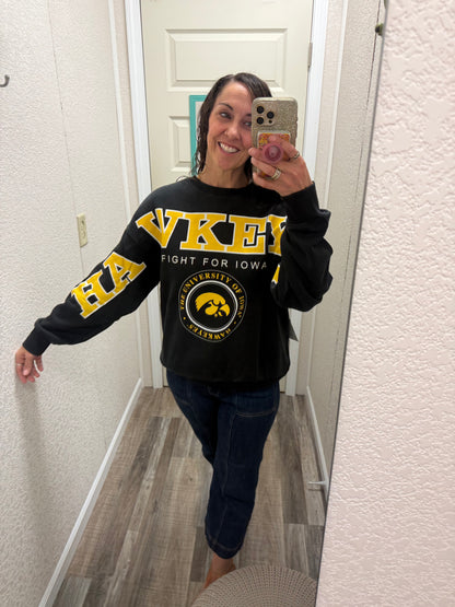 Iowa Hawkeyes Split Sleeve Crew