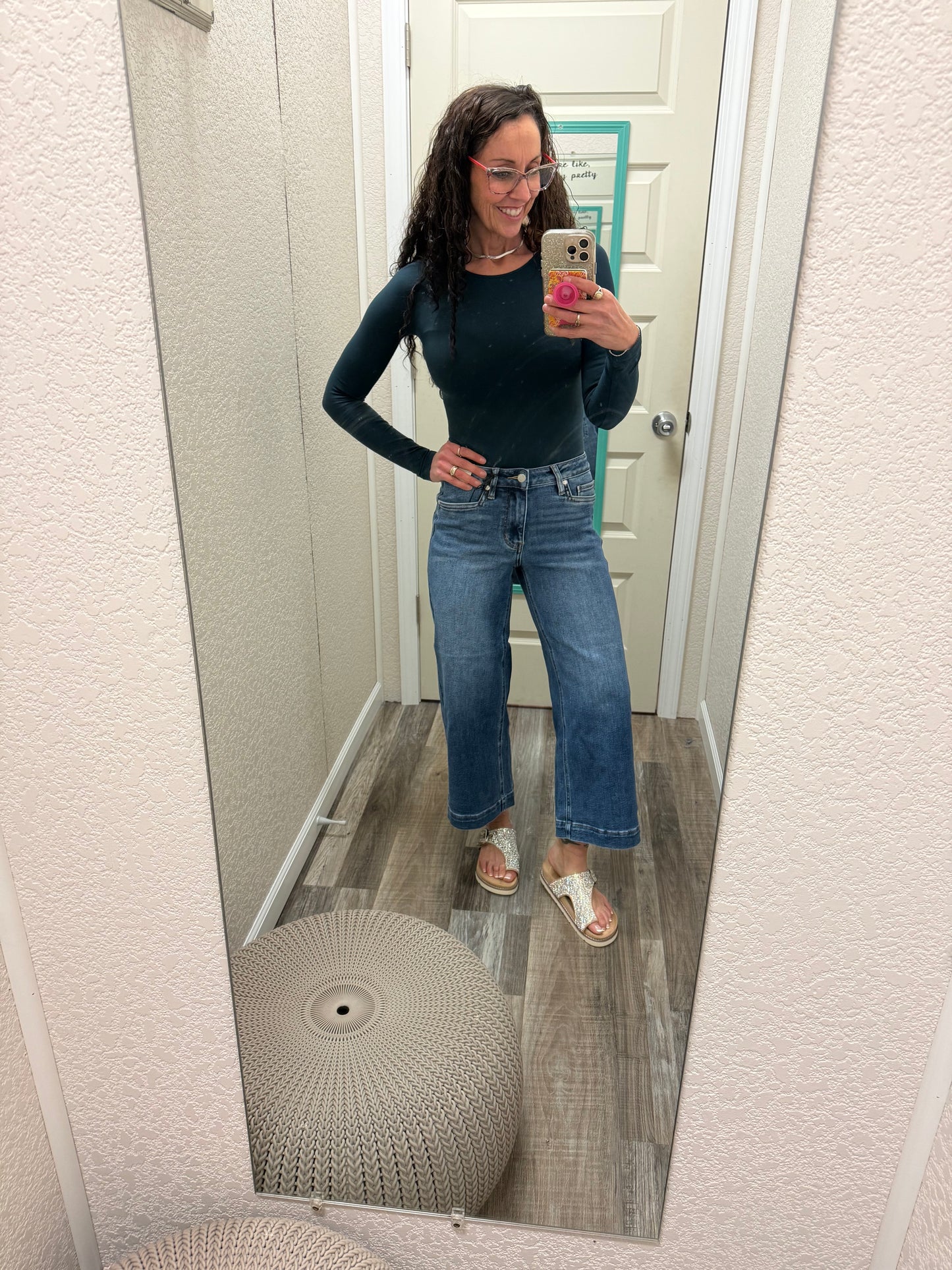 LuElla Wide Crop Vintage Pkts Mid Rise Judy Blue