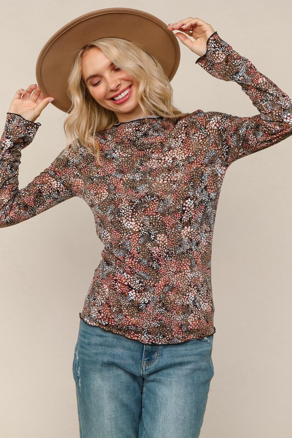 Flora Floral Mesh Top