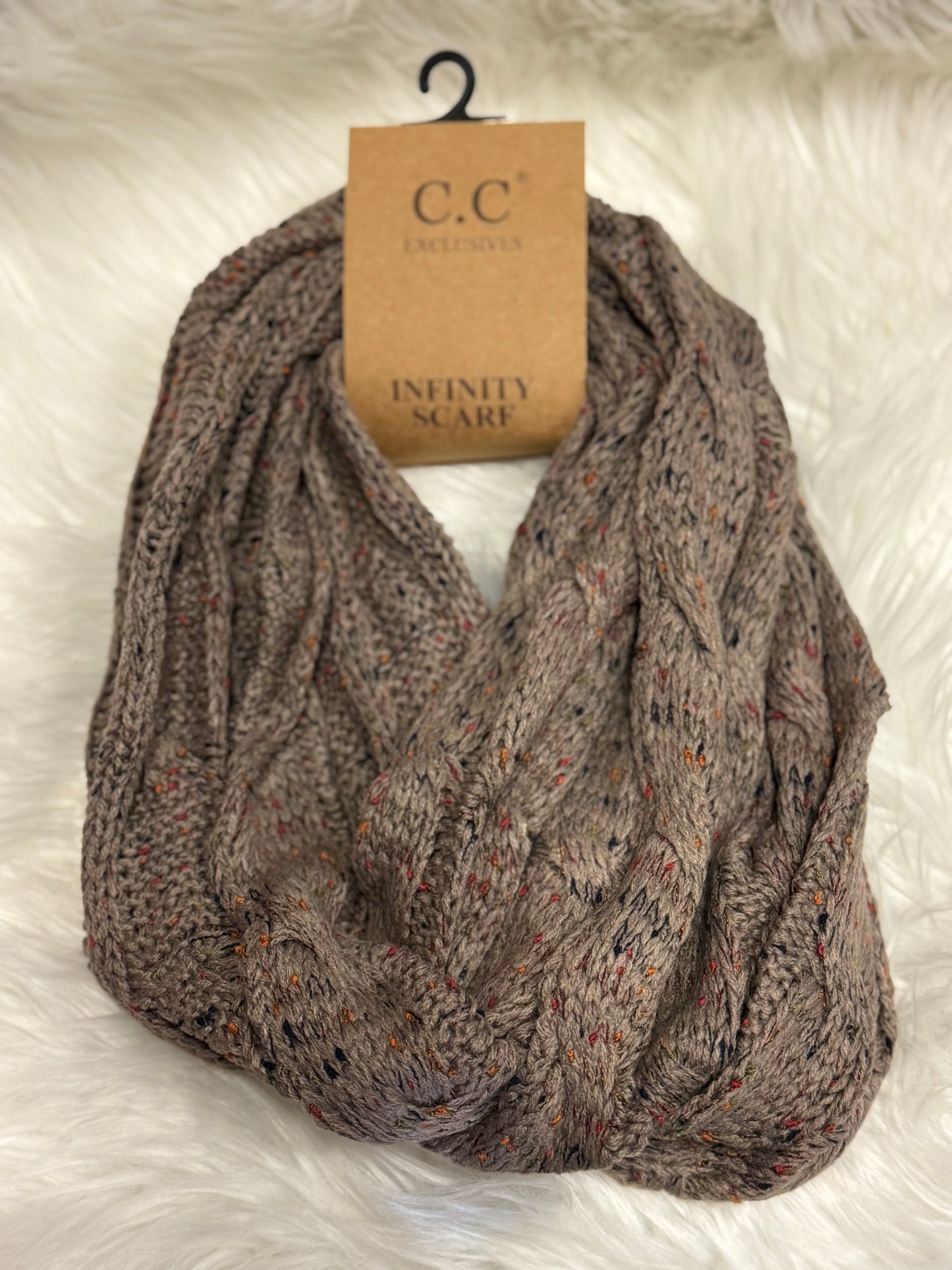 Taupe infinity scarf