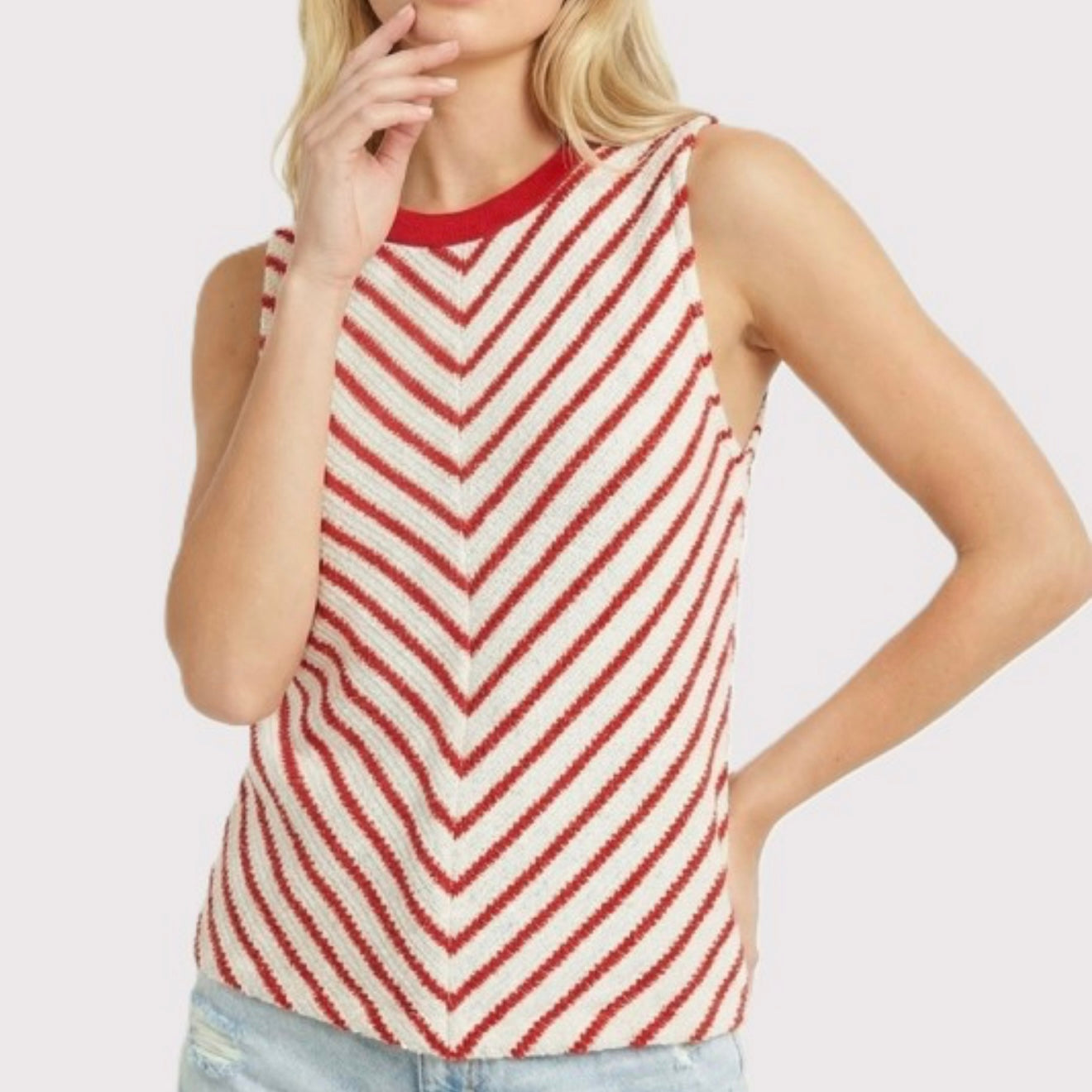 Sadie Sleeveless Striped Tank Top