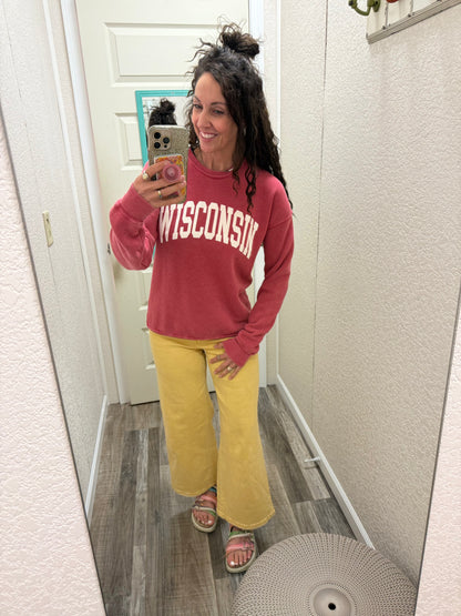 WISCONSIN MINERAL SWEATSHIRTS: MINERAL SCARLETTE RED