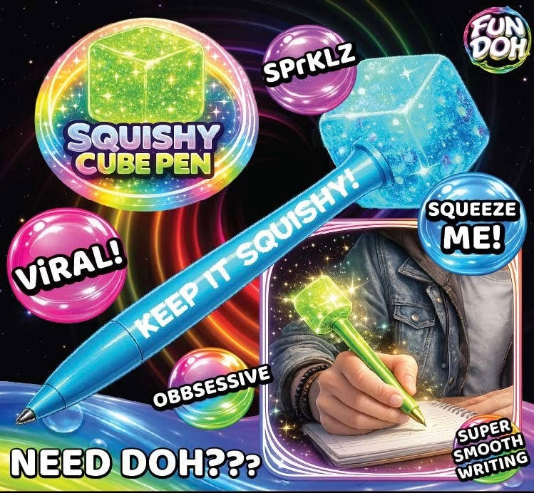 Squishy Cube Pen 
Desk Pops