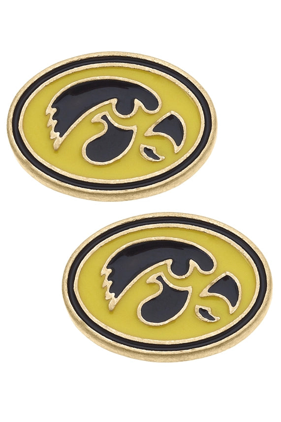 Iowa Hawkeyes Enamel Logo Stud Earrings