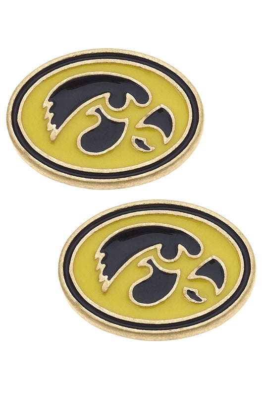 Iowa Hawkeyes Enamel Logo Stud Earrings