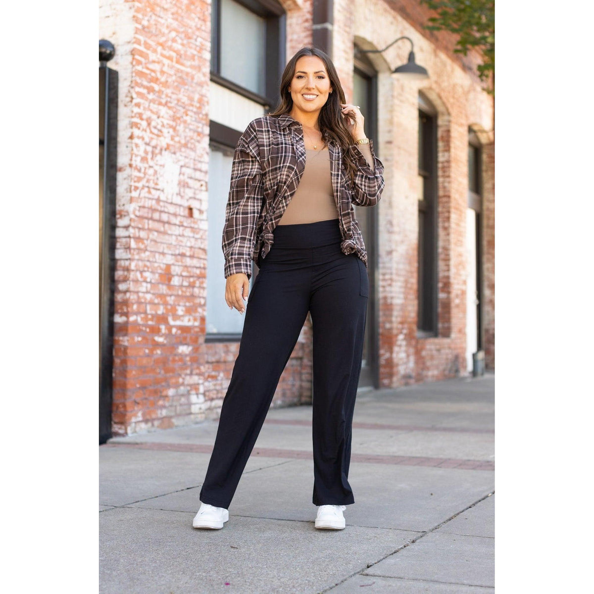Brooke Wide Leg Full Length Pants with Pockets