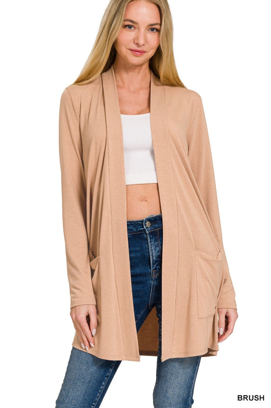 Brush - Slouchy Open Front Cardigan