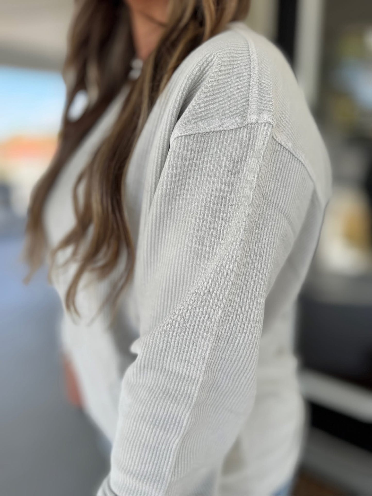 Silver Luxe Corded Crew