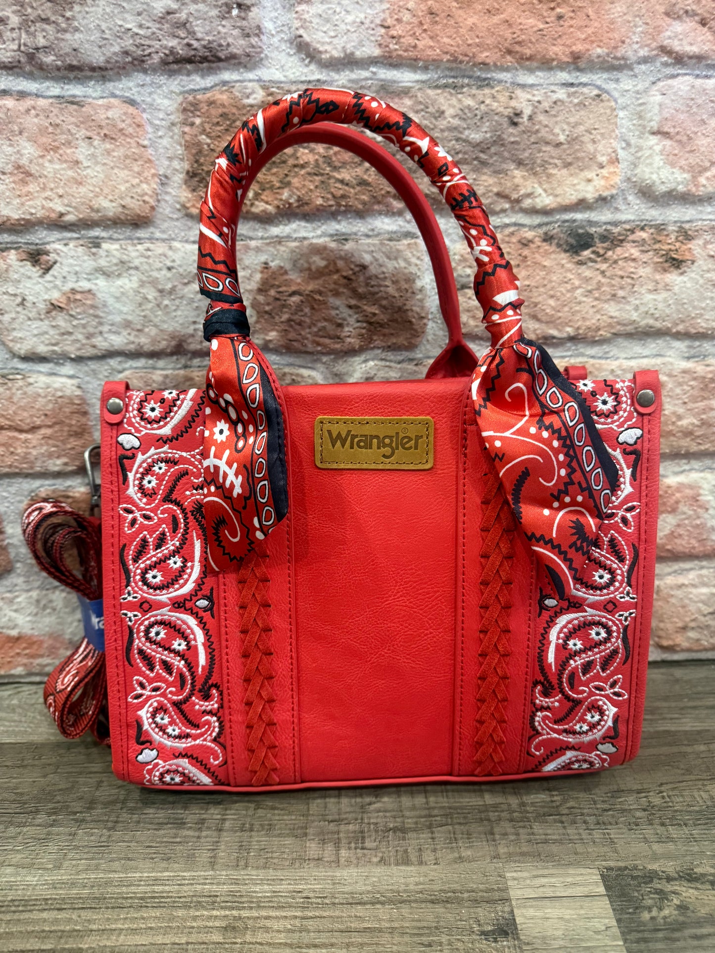 Wrangler Red Bandana Crossbody Tote Bag
