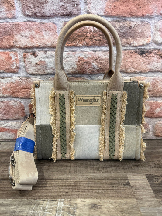 Wrangler Grey Patches Crossbody Tote Bag