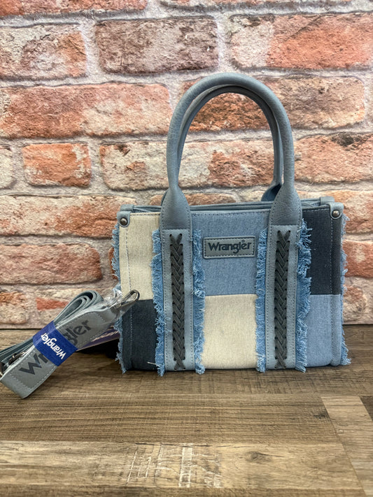 Wrangler Blue Patches Crossbody Tote Bag