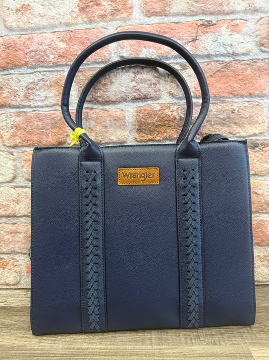 Wrangler Navy Satchel Tote