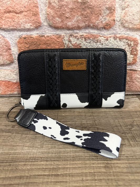 Wrangler Black Cow Print Wallet