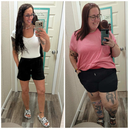 Chrissy Black Marshmallow Buttety Soft Shorts