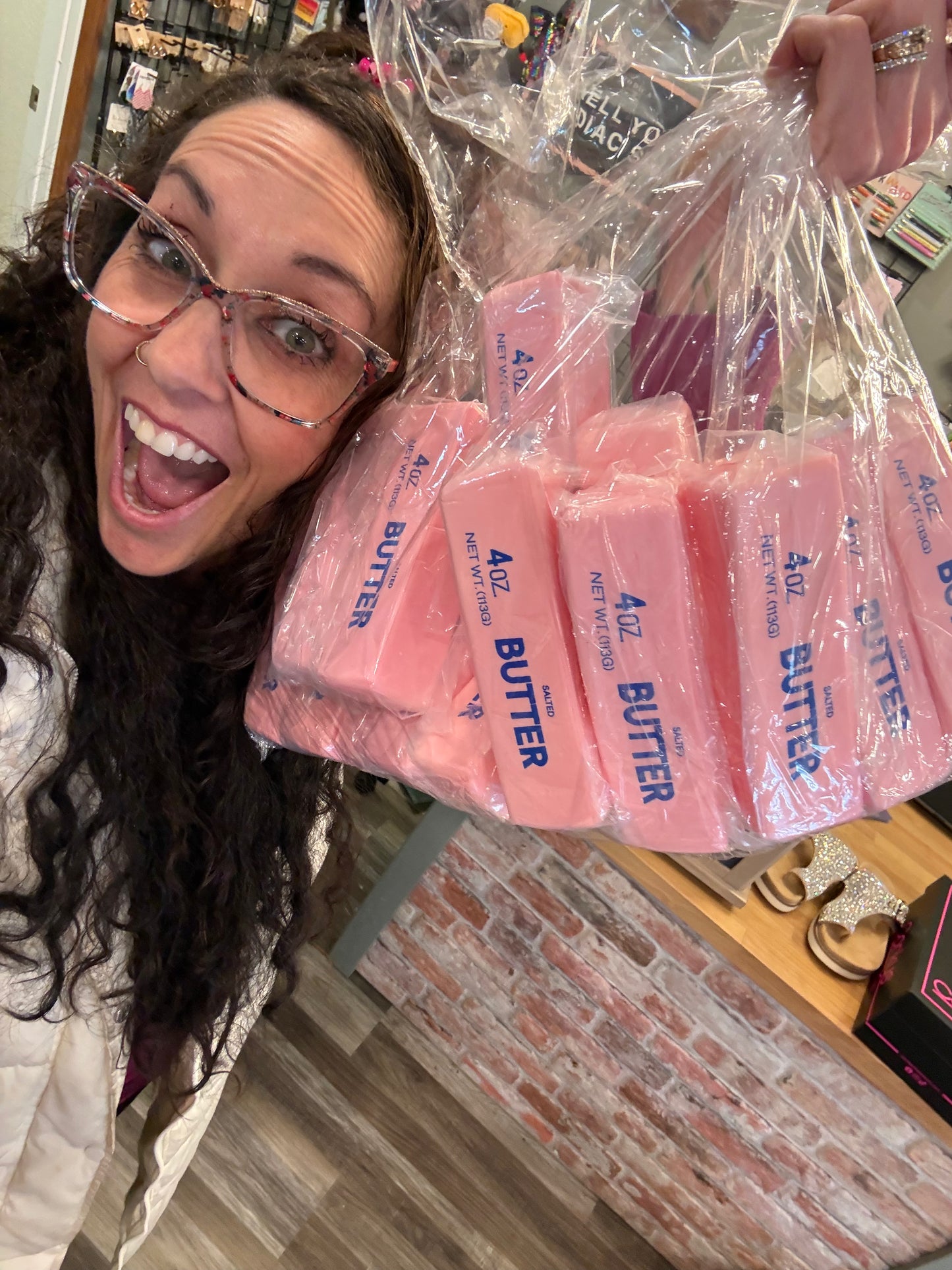 Pink Butter Stress Squishy Toy