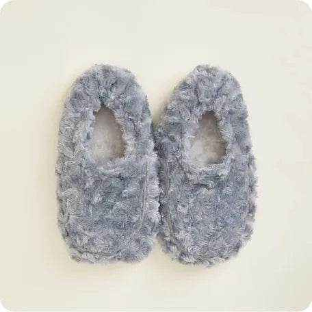 Curly Grey Warmie Slippers