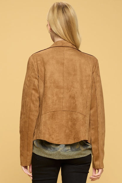 Ryder - Camel - Suede Moto Jacket