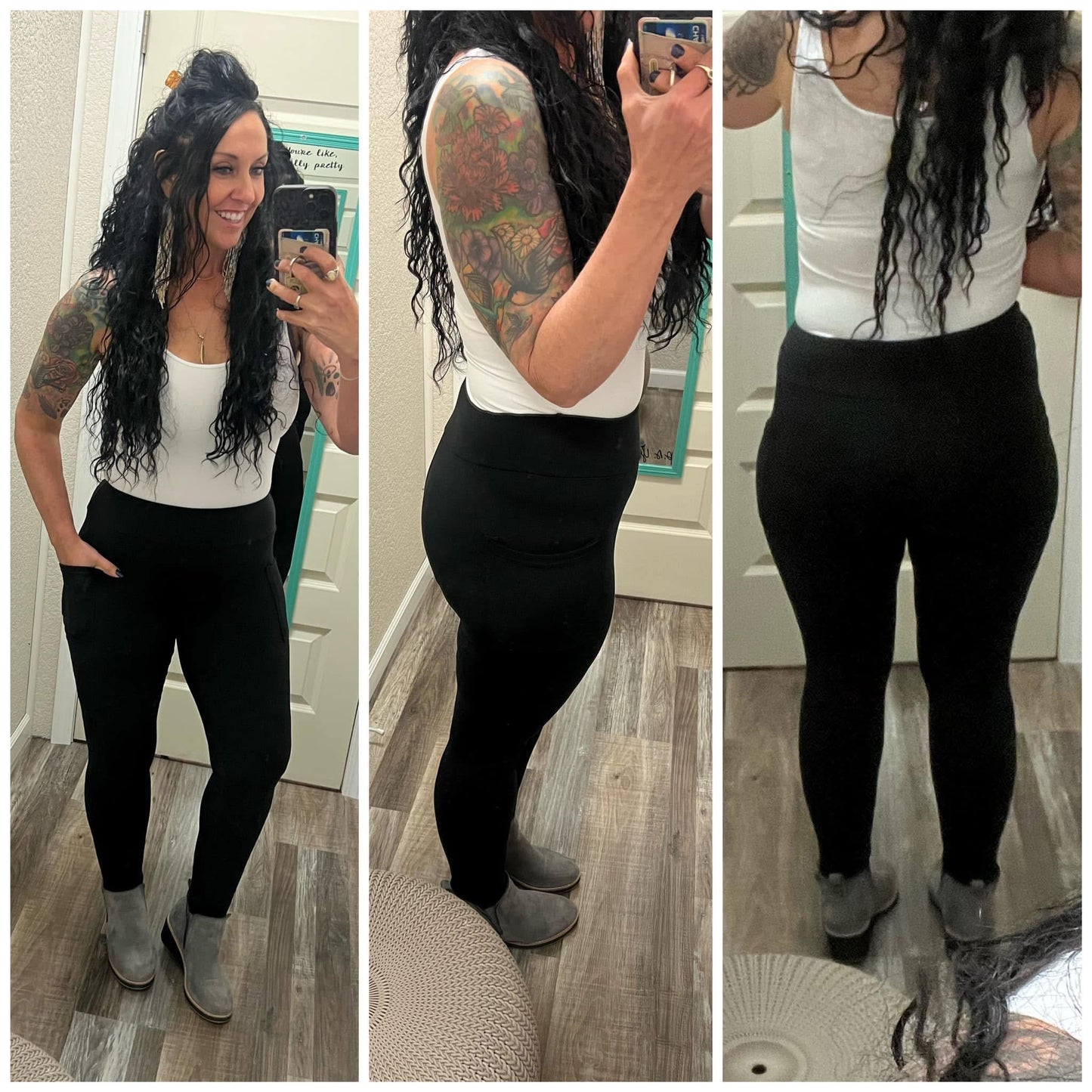 Fleece Black Betty Full Length Leggings with Pockets