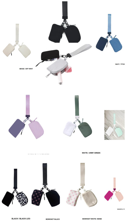 DUAL POUCH WRISTLET KEYCHAIN WALLET