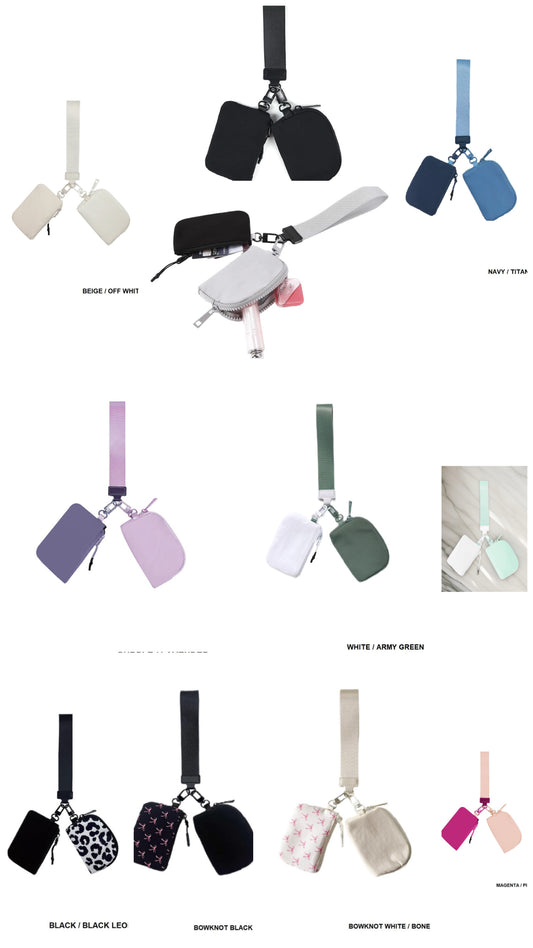 DUAL POUCH WRISTLET KEYCHAIN WALLET