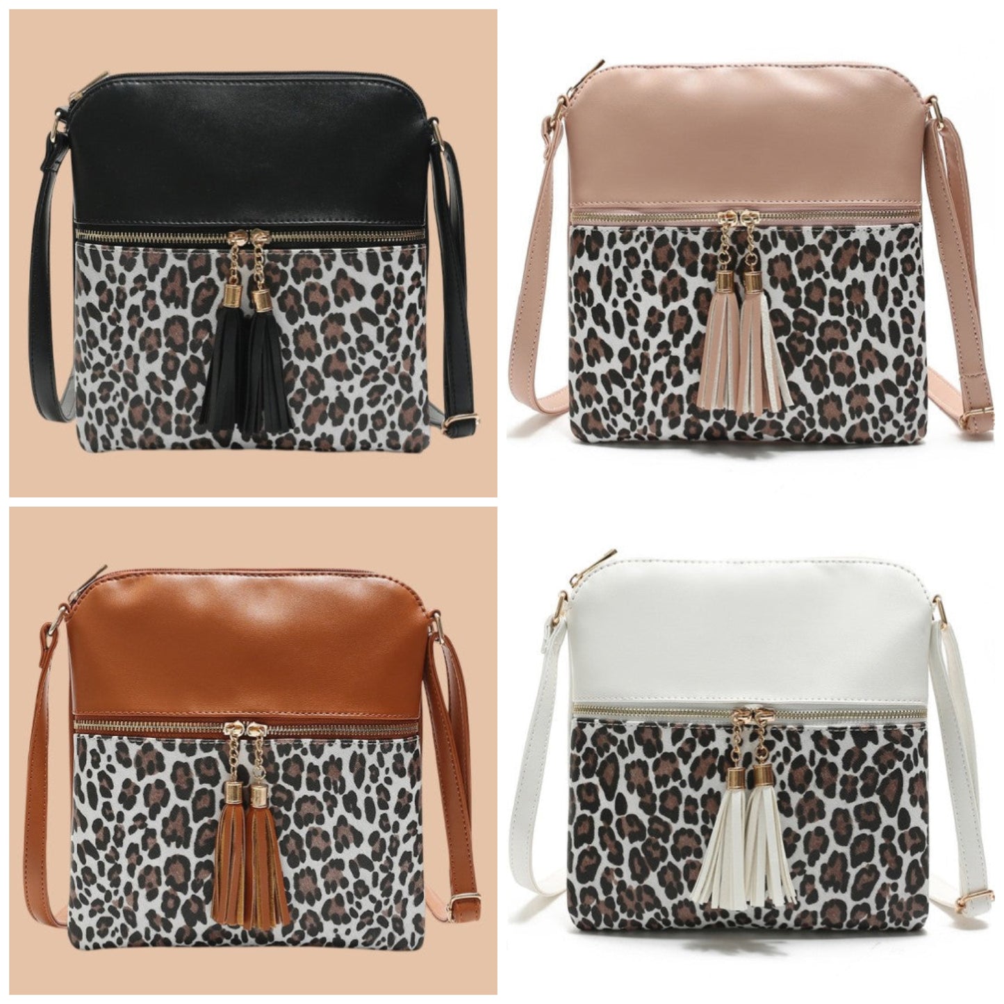 Leopard Tassel Crossbody Purse