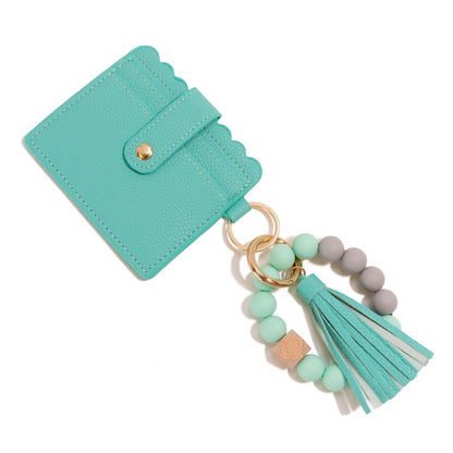 Mint Keychain bracelet with wallet