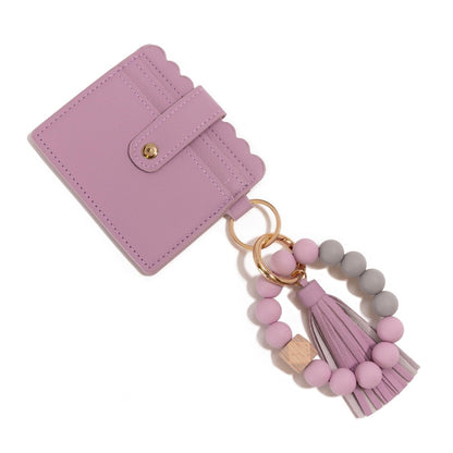 Lavender Keychain bracelet with wallet