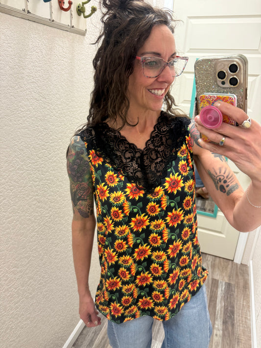 Sunflower Lace Tank