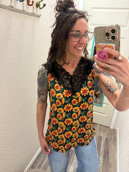 Sunflower Lace Tank