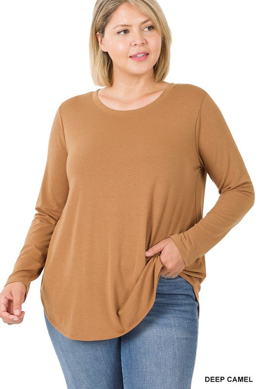 Deep Camel - All Day Everyday Long Sleeve Tops