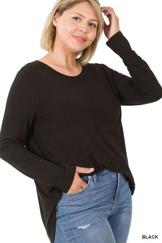 Black All Day Everyday Long Sleeve Tops