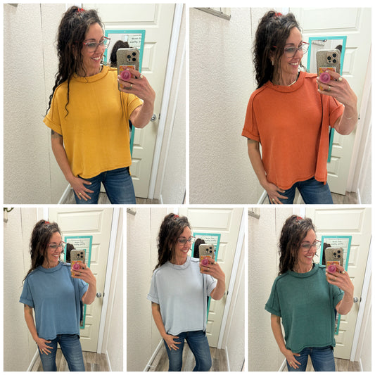 All Seasons Corded Short Sleeve Tops